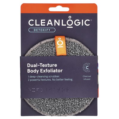 Cleanlogic, detoksify, Exfoliator korpusu podwójnego tekstury, 1 liczba Cleanlogic, detoksify, Exfoliator korpusu podwójnego tekstury, 1 liczba