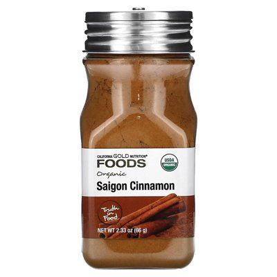 California Gold Nutrition, Organic Saigon Cinnamon, Non-Irradiated, Non-ORO, 2.33 oz (66 g)