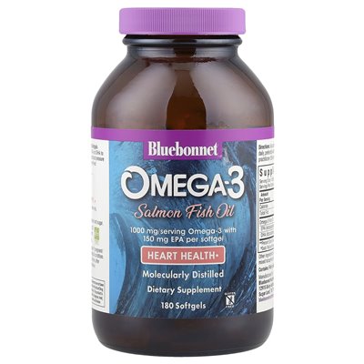 Bluebonnet Nutrition, Omega-3-Lachsfischöl, 1000 mg, 180 mg