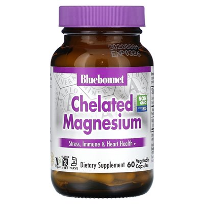Bluebonnet Nutrition, Chelat-Magnesium, 60 vegetarische Kapseln