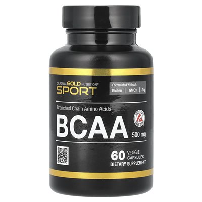 California Gold Nutrition, BCAA, aminokwasy łańcuchowe Ajipure®, 500 mg, 60 kapsułek wegetariańskich