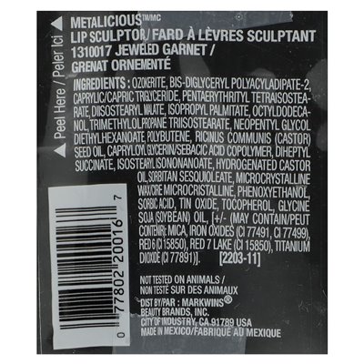 Black Radiance, Metainicious, Lip Sculptor, 1310017 Garnet with Gem, 0.077 oz (2.2 g)