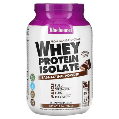Bluebonnet Nutrition, izolat białka serwatki, czekolada, 2 funty (924 g)
