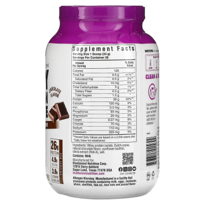 Bluebonnet Nutrition, izolat białka serwatki, czekolada, 2 funty (924 g)
