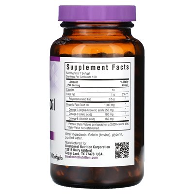 Bluebonnet Nutrition, Leinsamenöl, 1000 mg, 100 weiche