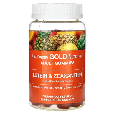 California Gold Nutrition, Lutein and Zeaksanthin Gummi, Tropical, 90 wegetariański