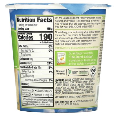 Dr. McDougall's, Vegan Thai Noodle Soup, 2 oz (56 g)