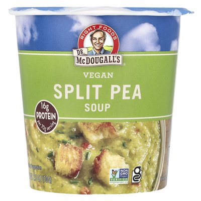 Dr McDougall's, wegańska zupa grochu, 2,5 uncji (70 g)
