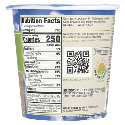 Dr. McDougall's, vegane Erbsensuppe, 2,5 oz (70 g)