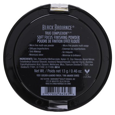 Black Radiance, prawdziwa cera, miękkie wykończenie fokusowe proszek, 9201 Złote migdałowe wykończenie, 0,46 uncji (13 g)