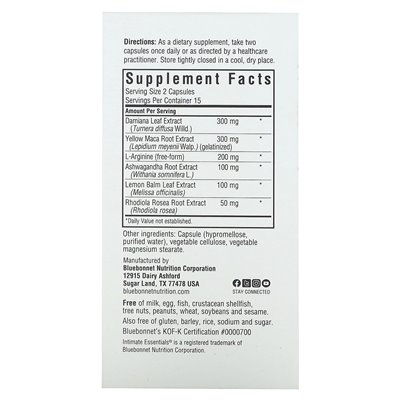 Bluebonnet Nutrition, Intimate Essentials, Für Sie, 30 vegetarische Kapseln