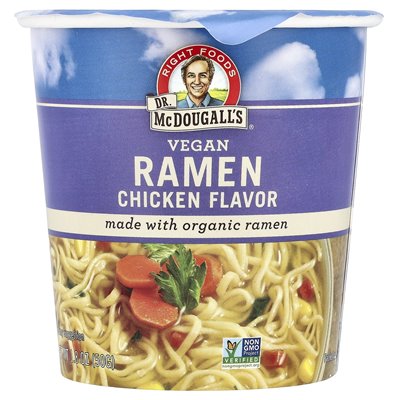 Dr McDougall's, Vegan Ramen, Smak z kurczaka, 1,8 uncji (50 g)