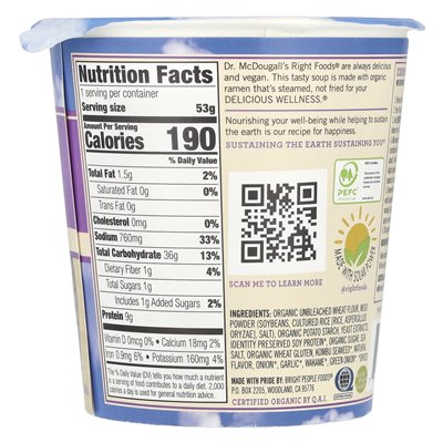 Dr. McDougall's vegane Miso-Ramen-Nudelsuppe, 1,9 oz (53 g)