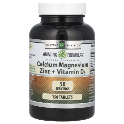 Amazing Nutrition, Amazing Designs, Zink, Magnesium, Kalzium + Vitamin D3, 150 Tabletten