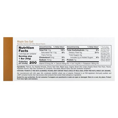 California Gold Nutrition, Foods, Snackriegel-Mix (Ahorn, Karamell, Erdnussbutter), 12 Riegel, je 40 g (1,4 oz.)