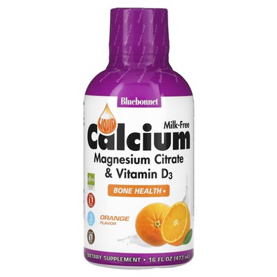 Bluebonnet Nutrition, Liquid Calcium Magnesium Citrate & Vitamin D3, Orange, 16 fl oz (473 ml)
