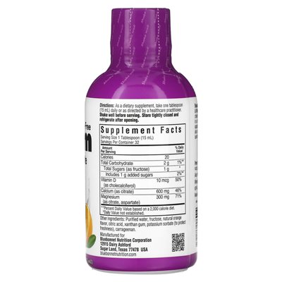 Bluebonnet Nutrition, Liquid Calcium Magnesium Citrate & Vitamin D3, Orange, 16 fl oz (473 ml)