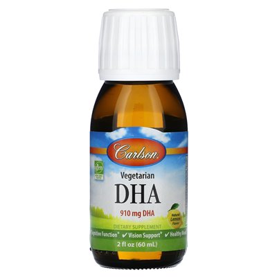 Carlson, vegetarisches DHA, natürliche Zitrone, 910 mg, 2 fl oz (60 ml)