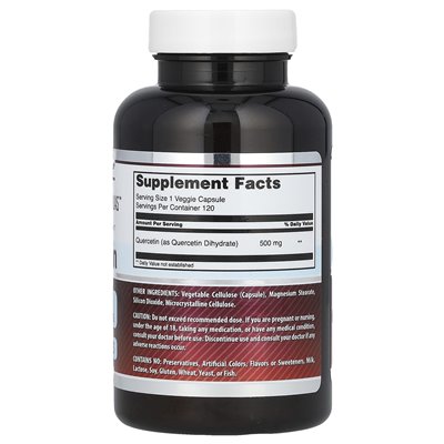 Niesamowite odżywianie, kwercetyna, 500 mg, 120 kapsułek wegetariańskich Niesamowite odżywianie, kwercetyna, 500 mg, 120 kapsułek wegetariańskich