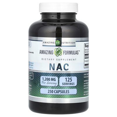 Amazing Nutrition, NAC, 1200 mg, 250 Kapseln (600 mg pro Kapsel)