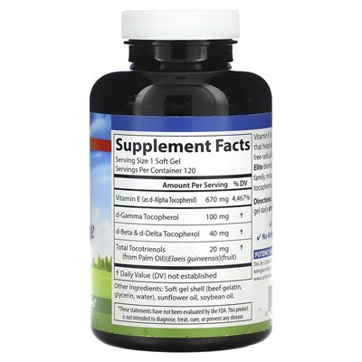 Carlson, e-gems elite, vitamin E, 670 mg (1000 IE), 120 Weichkapseln