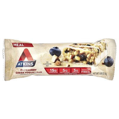 Atkins, Griechischer Joghurtriegel, Beere, 5 Riegel, 1,69 oz (48 g)