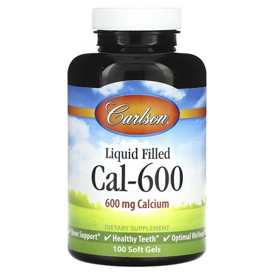 Carlson, Cal-600 flüssig gefüllt, 600 mg, 100 Weichkapseln