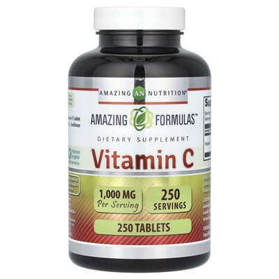 Niesamowite odżywianie, witamina C, 1000 mg, 250 tabletek Niesamowite odżywianie, witamina C, 1000 mg, 250 tabletek