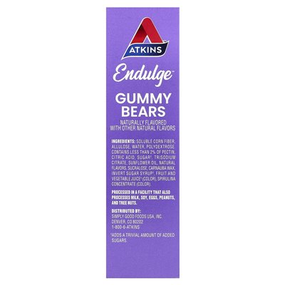 Atkins, Endulge ™, gumowate niedźwiedzie, 6 opakowań, 1,06 uncji (30 g) Atkins, Endulge ™, gumowate niedźwiedzie, 6 opakowań, 1,06 uncji (30 g)