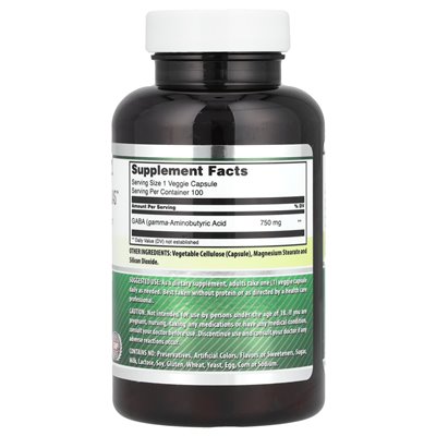 Amazing Nutrition, GABA, 750mg, 100 Vegetarian Capsules