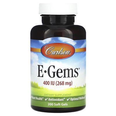Carlson, E Gems, 400 IE (268 mg), 200 Kapseln