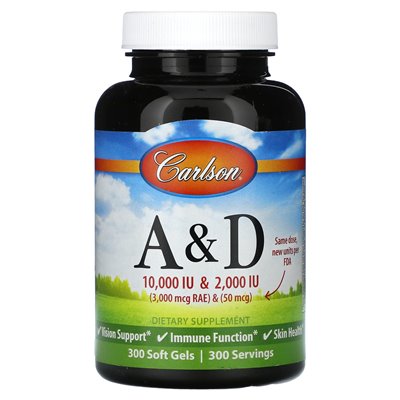 Carlson, A&D-Vitamine, 300 Weichkapseln