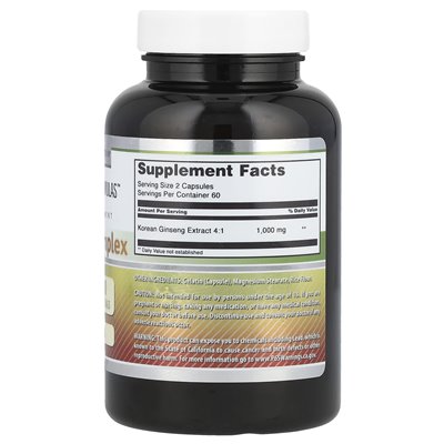 Niesamowite odżywianie, kompleks żeń -szeń, 1000 mg, 120 kapsułek (500 mg na kapsułkę)