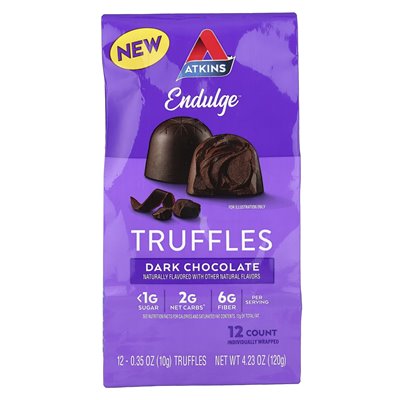 Atkins, Endulge™, Trüffel, dunkle Schokolade, 12 Stück, 0,35 Unzen (10 G)
