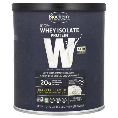Biochem, 100% serwatki izolowani proszek proszkowy, naturalny, 1,5 funta (699 g) Biochem, 100% serwatki izolowani proszek proszkowy, naturalny, 1,5 funta (699 g)