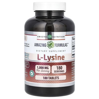 Niesamowite odżywianie, niesamowite formuły, L-Lysine, 1000 mg, 180 tabletek Niesamowite odżywianie, niesamowite formuły, L-Lysine, 1000 mg, 180 tabletek