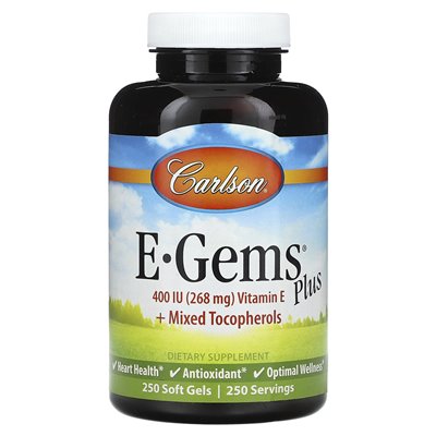 Carlson, E-Gems Plus, 400 IU (268 mg), 250 miękkich żeli Carlson, E-Gems Plus, 400 IU (268 mg), 250 miękkich żeli