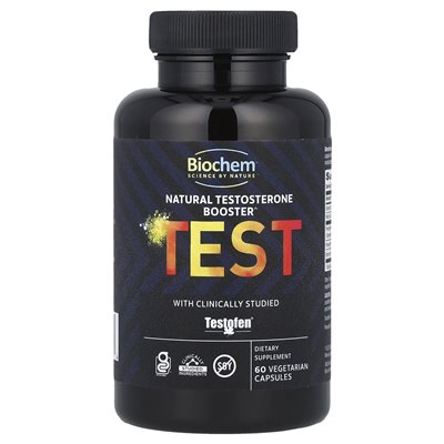 Biochem, TEST, Naturalny Booster Testosteronu, 60 Wegetariańskich Kapsułek Biochem, TEST, Naturalny Booster Testosteronu, 60 Wegetariańskich Kapsułek