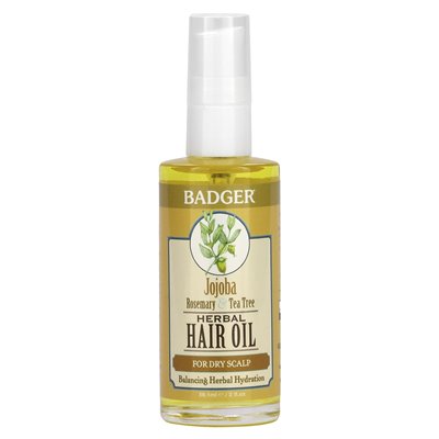 Badger Company, Ziołowy Olej do Włosów, Jojoba Rozmaryn i Tea Tree, 2 uncje fl (59.1 ml) Badger Company, Ziołowy Olej do Włosów, Jojoba Rozmaryn i Tea Tree, 2 uncje fl (59.1 ml)