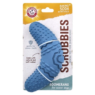 Arm &amp Hammer, Scrubbies, Dental Toy for Senior Dogs, Boomerang, 1 zabawka