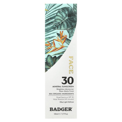 Badger, krem przeciwsłoneczny Mineral, SPF 30, 1,7 fl Oz (50 ml) Badger, krem przeciwsłoneczny Mineral, SPF 30, 1,7 fl Oz (50 ml)