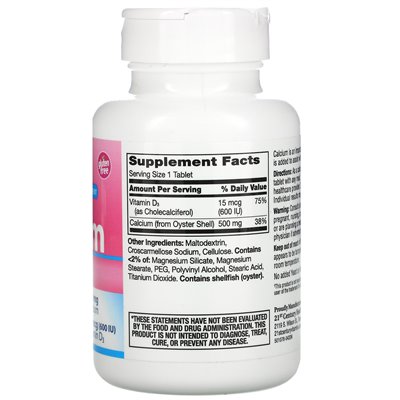 21st Century, Calcium 500 + D3, 15 mcg (600 IE), 90 Tabletten