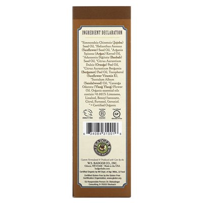 Badger, botaniczny olej do włosów, Argan, Jojoba i Baobab, 2 Fl Oz (59,1 ml)