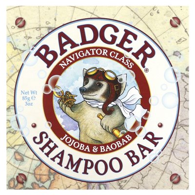 Badger Company, Szampon w kostce, Jojoba & Baobab, 3 uncje (85 g)