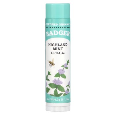 Badger, balsam do ust, Mint Highland, 0,15 uncji (4,2 g)