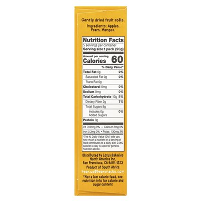 Bär, Fruchtrollen, Mango-Apfel, 5 Packungen à 20 g
