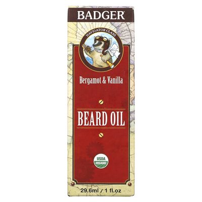 Badger, klasa nawigatora, olej brody, bergamot i wanilia, 1 fl oz (29,6 ml) Badger, klasa nawigatora, olej brody, bergamot i wanilia, 1 fl oz (29,6 ml)