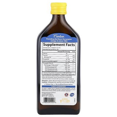 Carlson, Norwegian, best fish oil, natural lemon, 16.9 fl oz (500 ml)