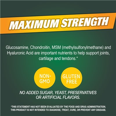 XXI Century, Glucosamine and Chondroitin plus Hyaluronic Acid + MSM, 120 Tablets