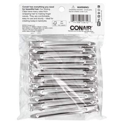 Conair, Style & Clip, Wrap-On Finger Wave, 12 Klipsów